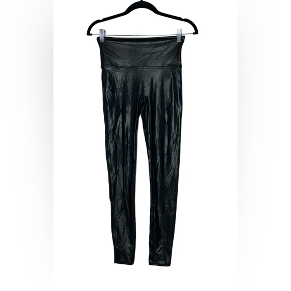 Spanx By Sara Blakely Black Faux Leather Leggings, Size Medium - Picture 3 of 12